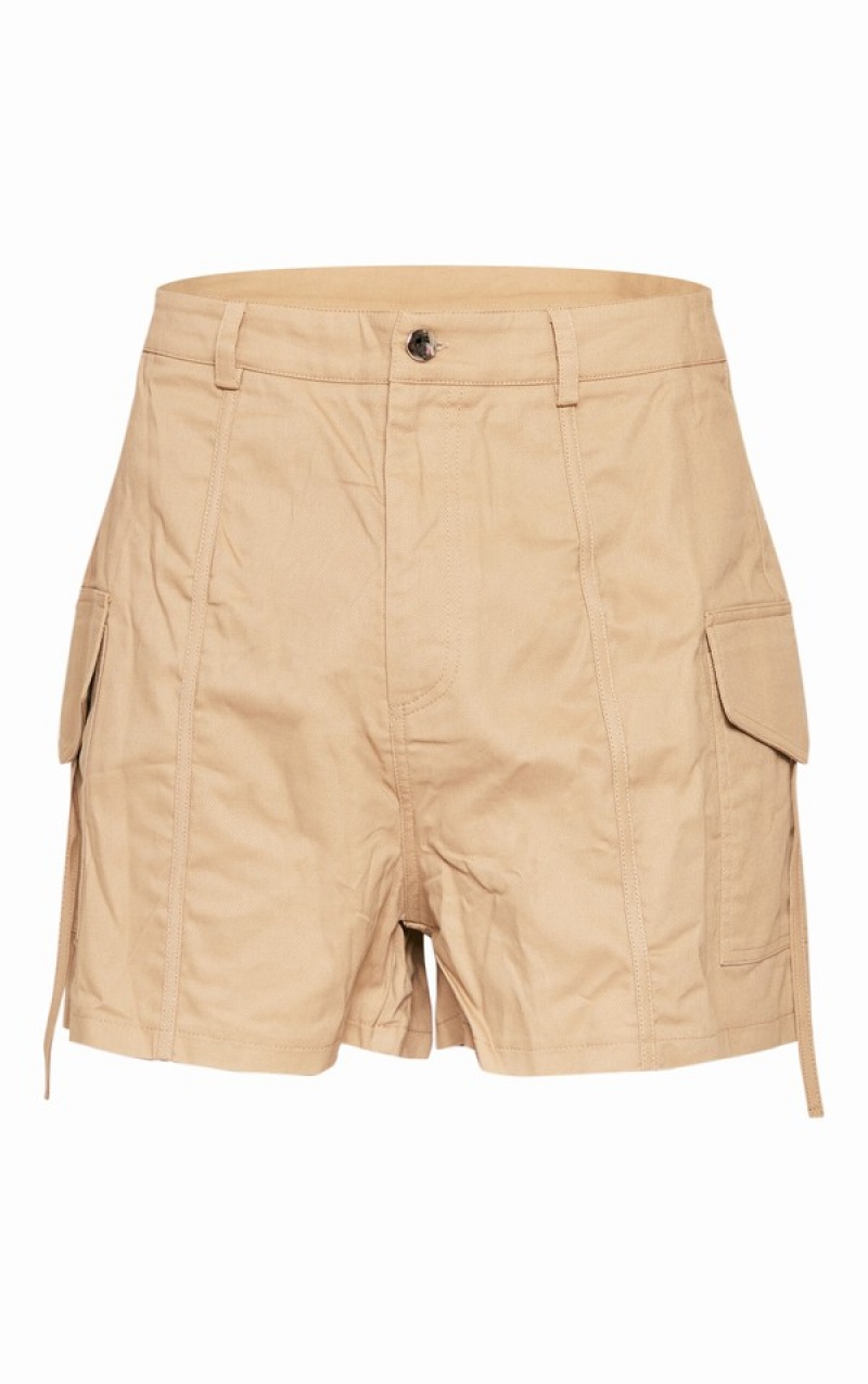 Pantaloni Scurti Pretty Little Thing Stone Pocket Detail Cargo Gri | MHYT95014