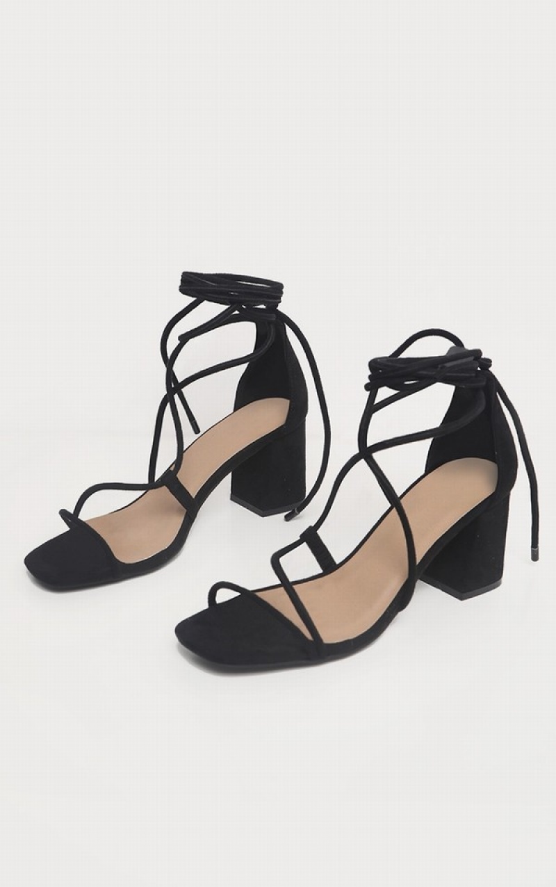 Pantofi Cu Toc Pretty Little Thing Block Negrii | XTUO40812