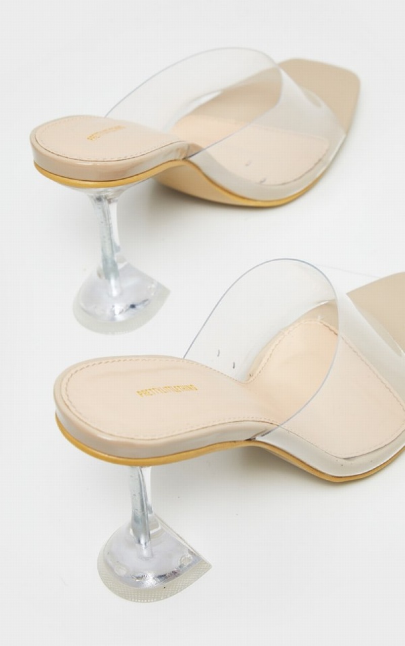 Pantofi Cu Toc Pretty Little Thing Nude Clear Cake Stand Bej | RKID64132