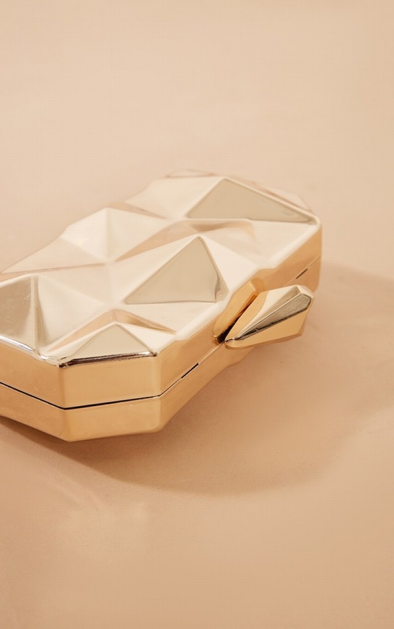 Poșete Pretty Little Thing Geometric Box Aurii | OZKB62419