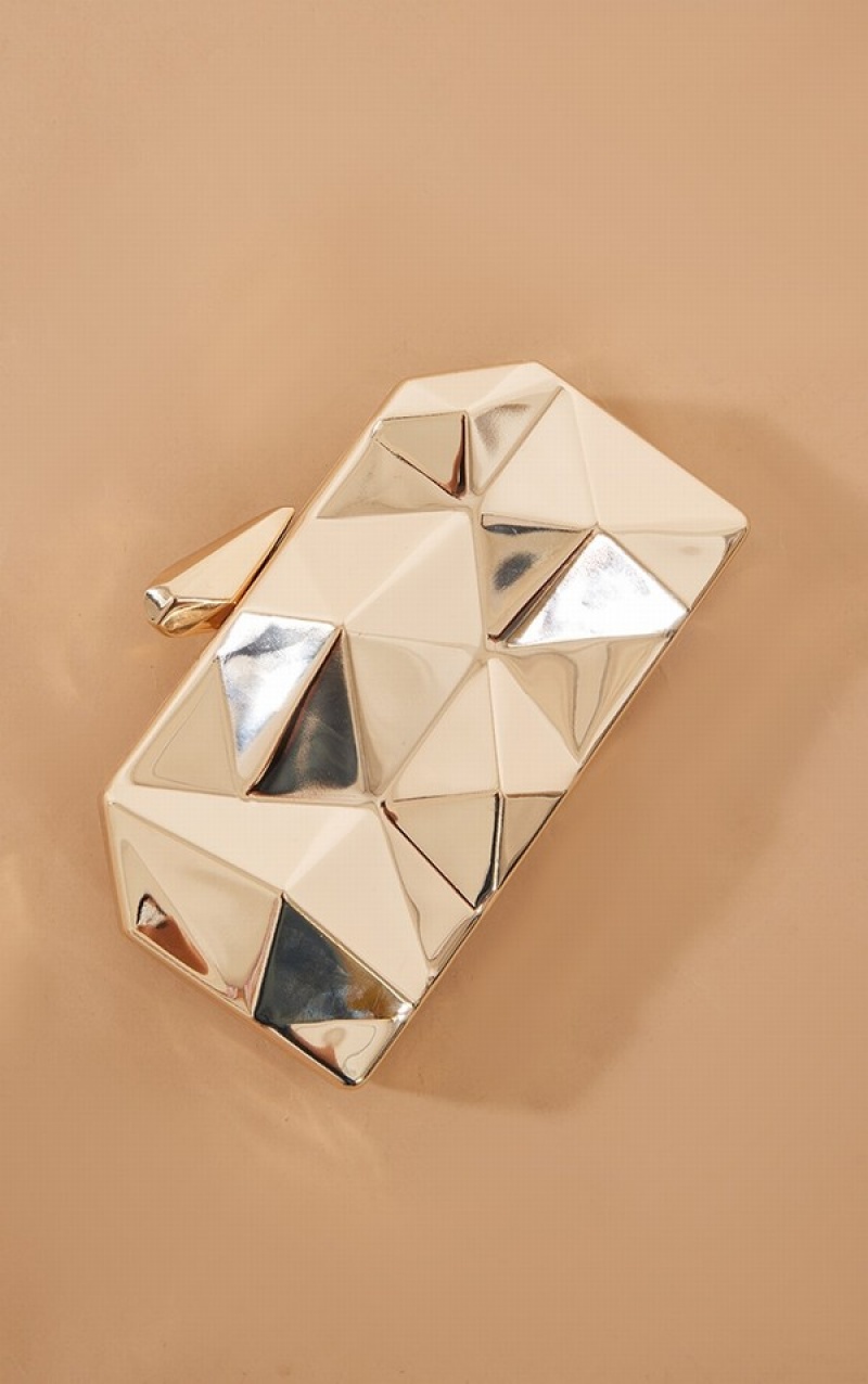 Poșete Pretty Little Thing Geometric Box Aurii | OZKB62419