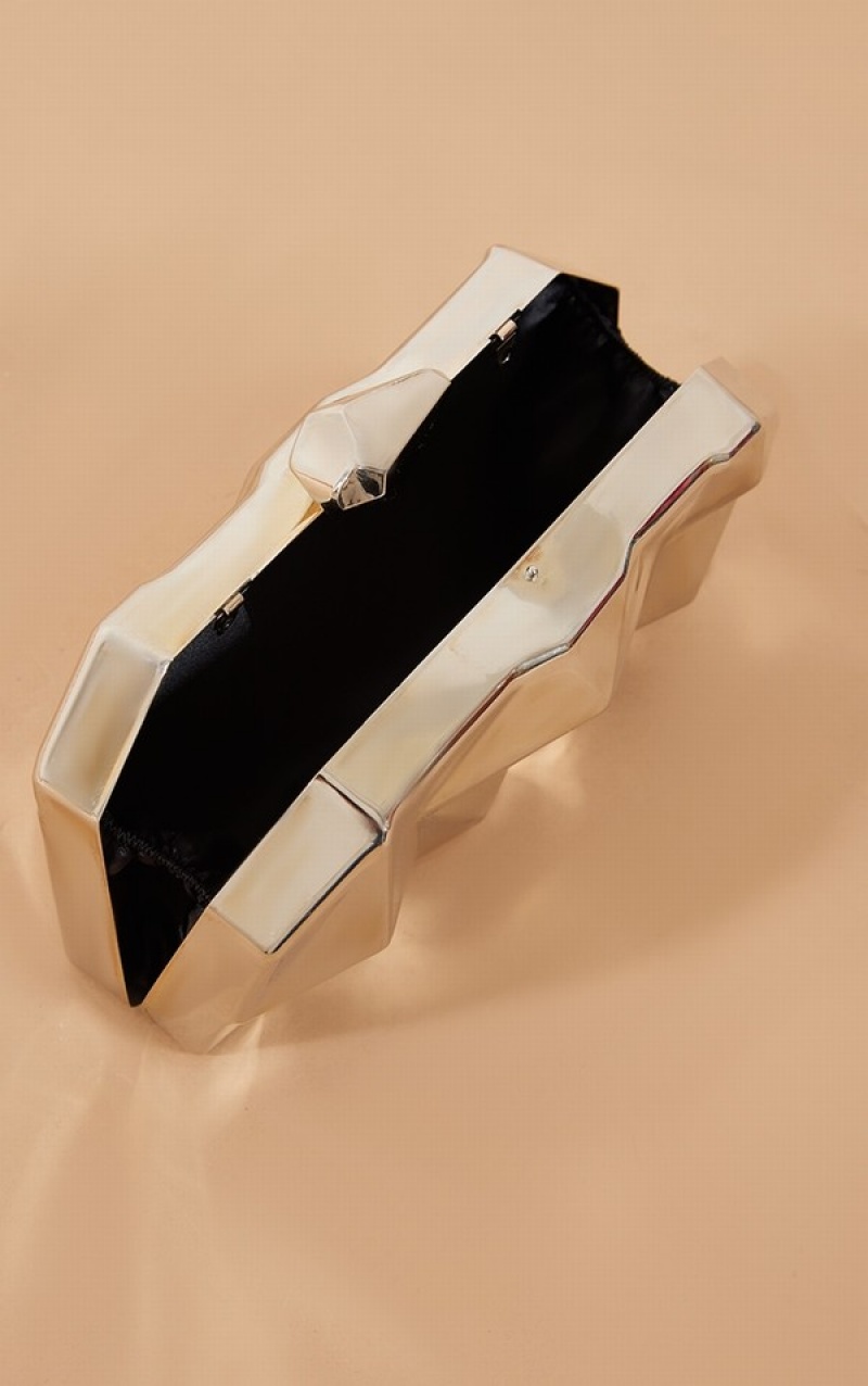 Poșete Pretty Little Thing Geometric Box Argintii | PEMK62739