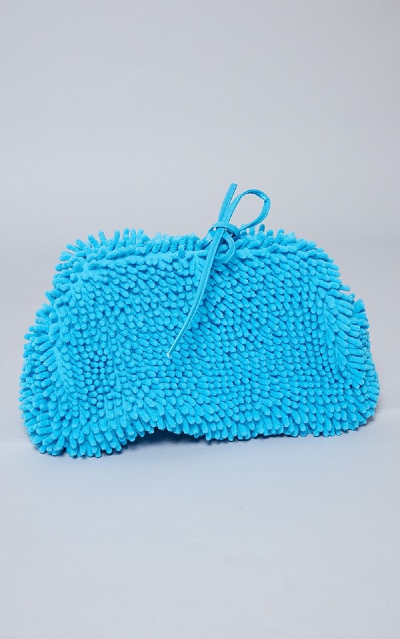 Poșete Pretty Little Thing Soft Bobbly Slouchy Albastri | QVKZ90375