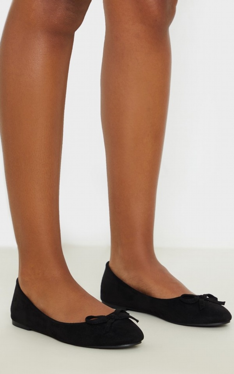 Pumps Pretty Little Thing Round Bombeu Ballet Negrii | XITP61752
