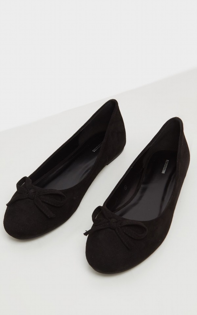 Pumps Pretty Little Thing Round Bombeu Ballet Negrii | XITP61752