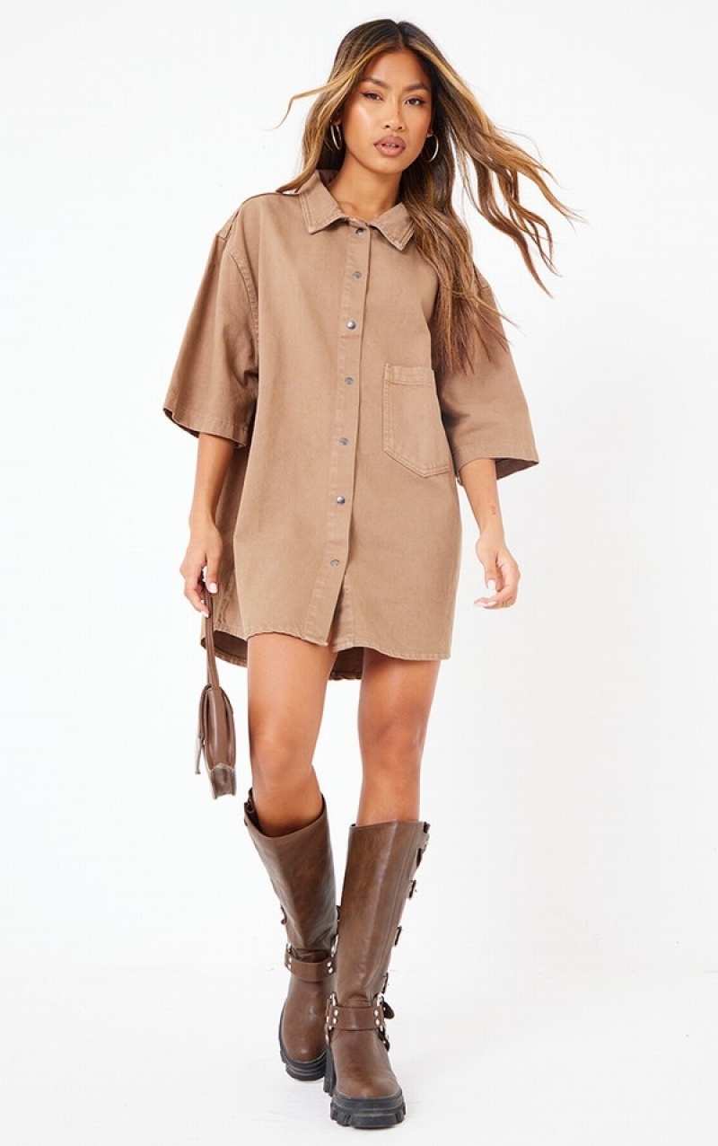 Rochie Pretty Little Thing Mocha Oversized Bej | DJGR52401
