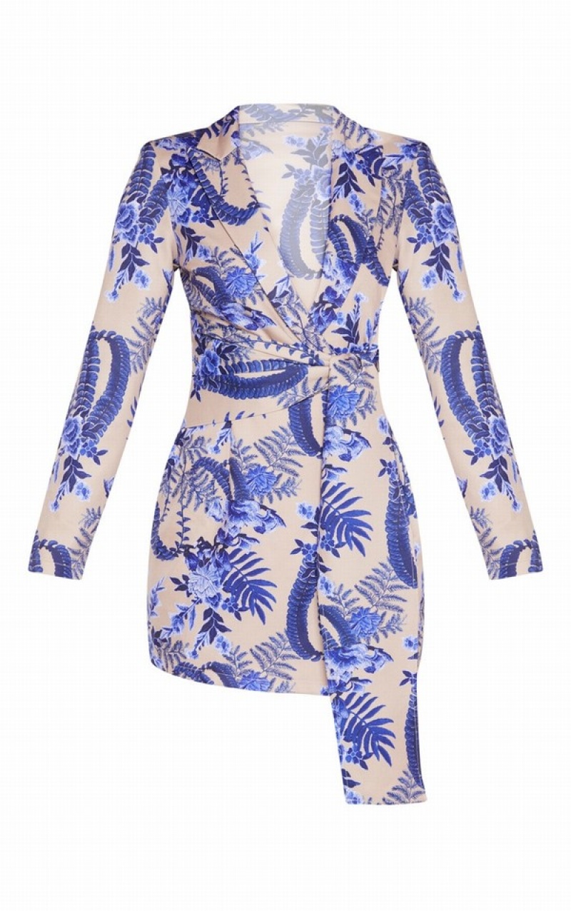 Rochie Pretty Little Thing Nude Floral Wrap Detail Bej | SEBU89201