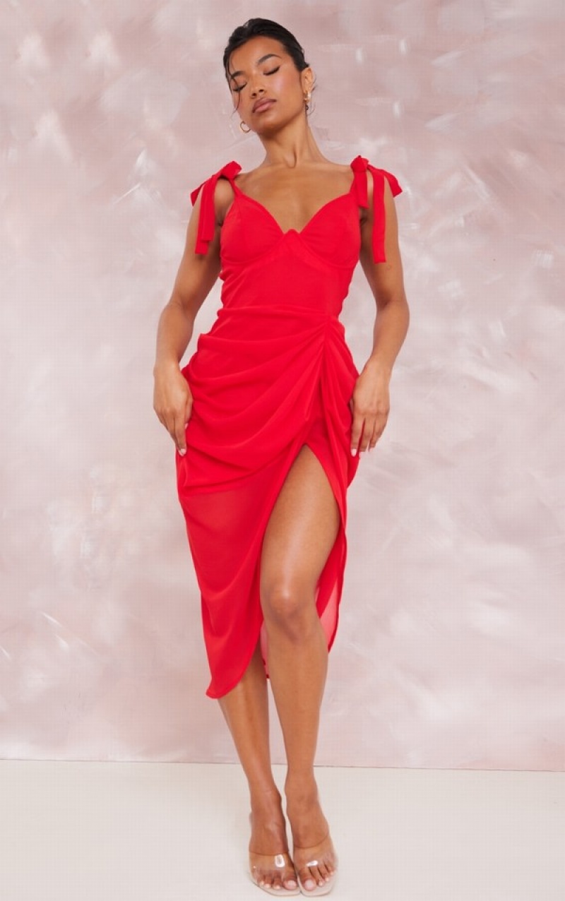 Rochie Pretty Little Thing Underwire Detail Draped Rosii | AOKF09635