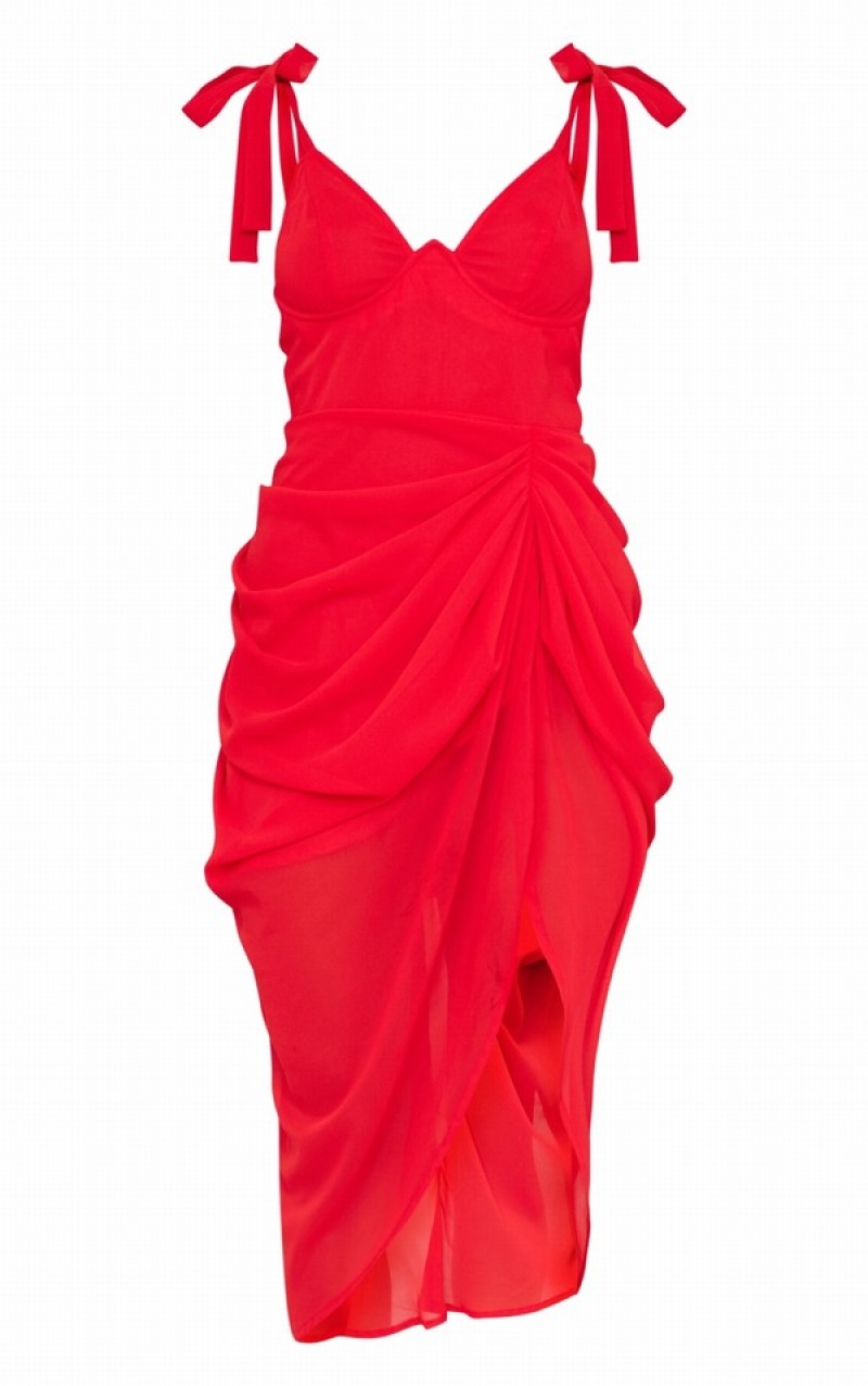 Rochie Pretty Little Thing Underwire Detail Draped Rosii | AOKF09635