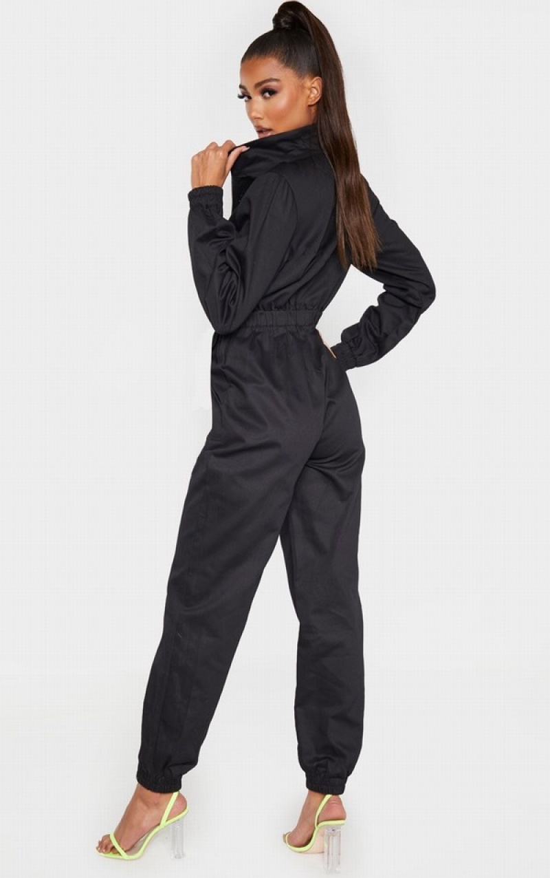 Salopeta Pretty Little Thing Boiler Contrast Zip Negrii | WNYR61592