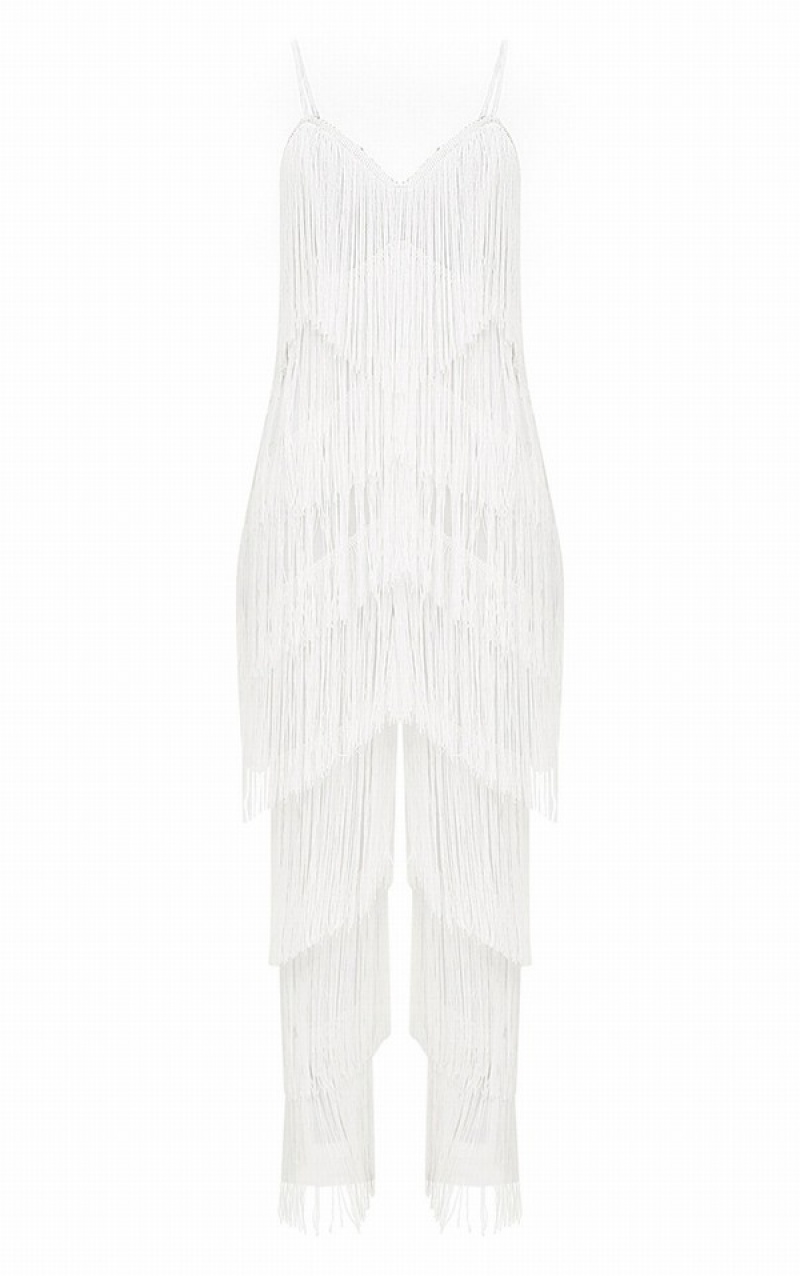 Salopeta Pretty Little Thing Tassel Plunge Albi | MALE09627