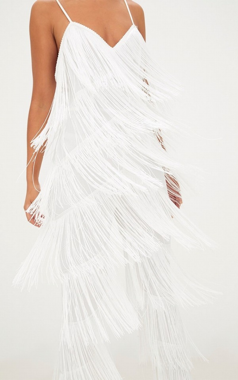 Salopeta Pretty Little Thing Tassel Plunge Albi | MALE09627