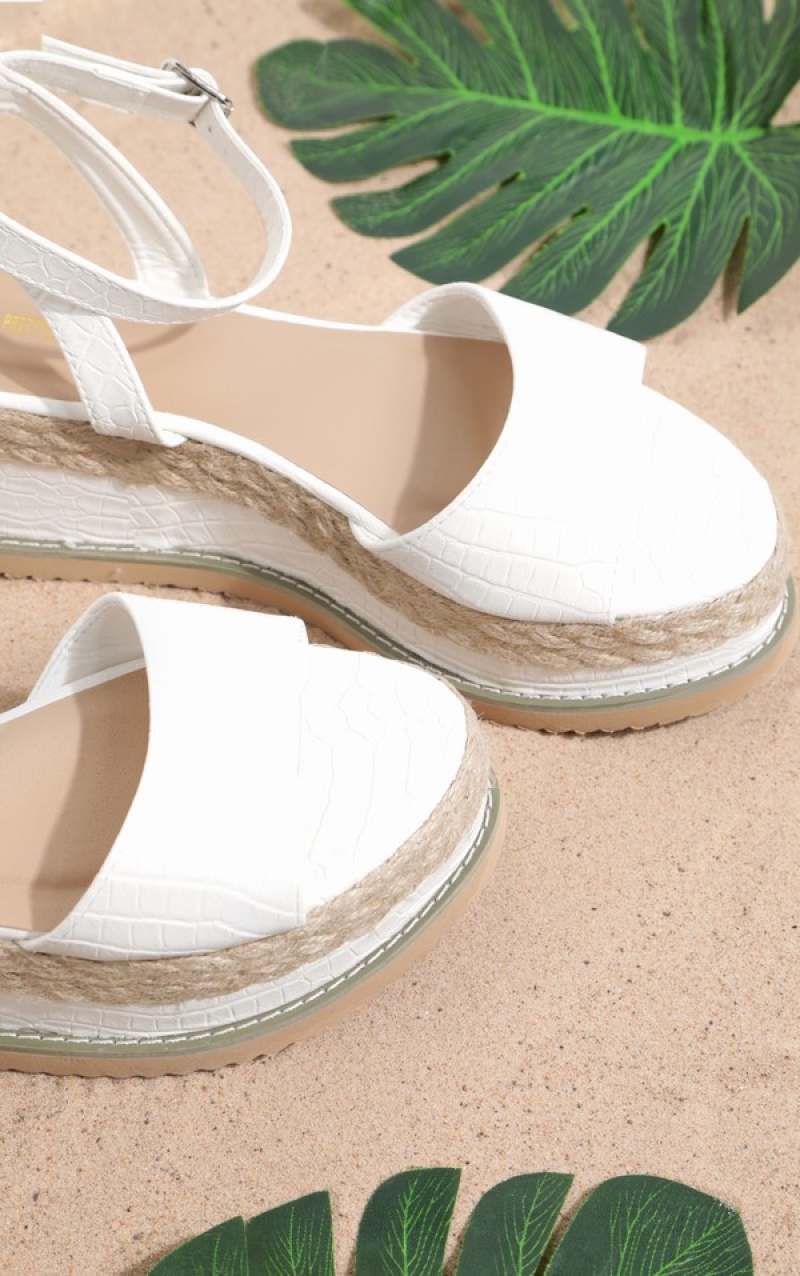 Sandale Pretty Little Thing Croc Faux Leatherform Albi | PQJO74962