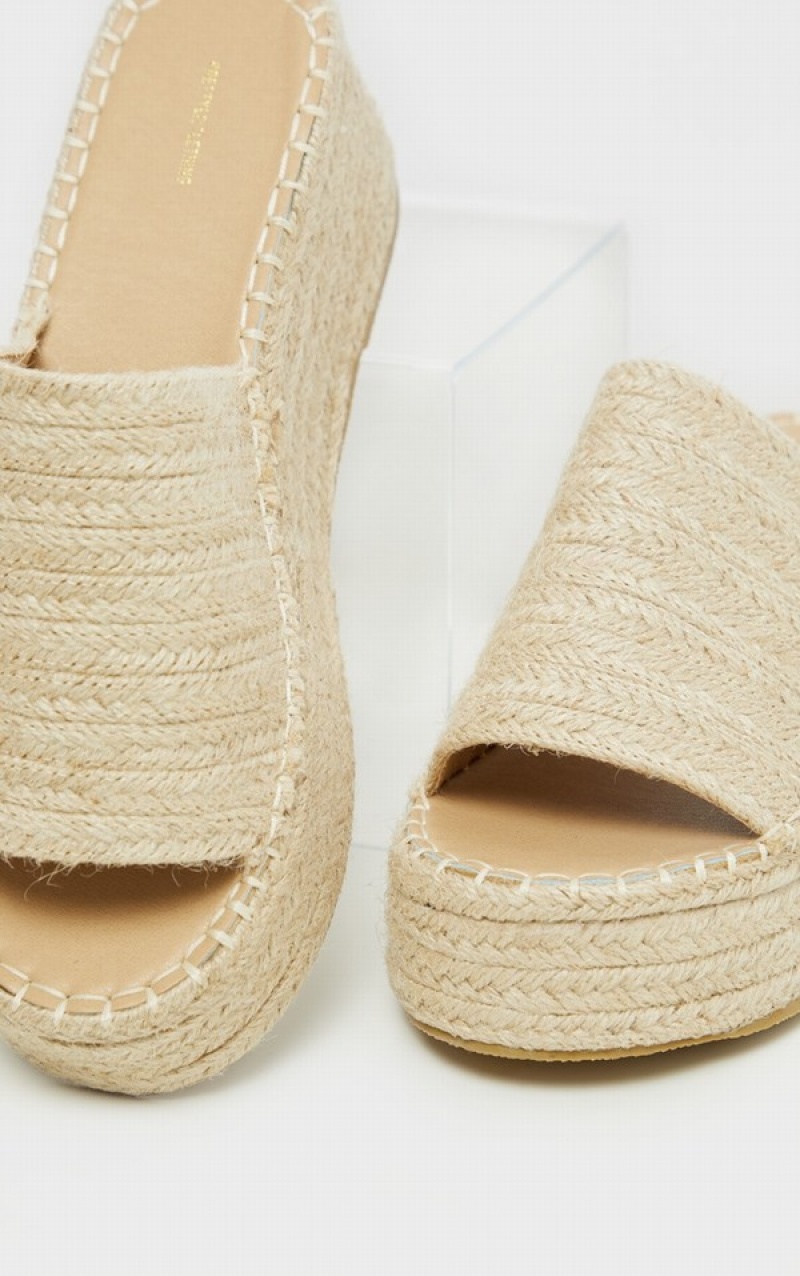 Sandale Pretty Little Thing Natural Espadrilleform Bej | NGIE06347