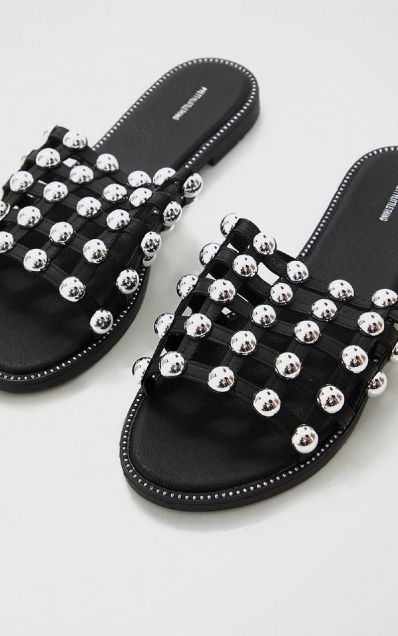 Slapi Pretty Little Thing Alisa Large Studded Negrii | ZCXS05129