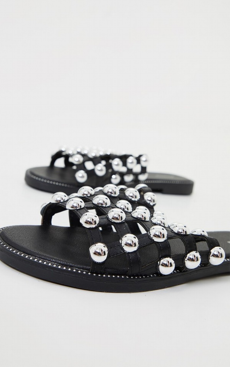 Slapi Pretty Little Thing Alisa Large Studded Negrii | ZCXS05129