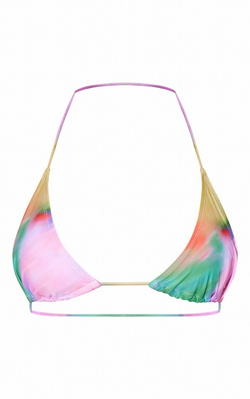 Topuri De Bikini Pretty Little Thing Abstract Printed Violet | KMPU73628