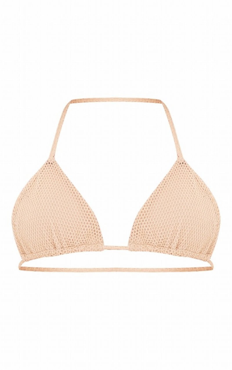 Topuri De Bikini Pretty Little Thing Glitter Net Triangle Aurii | WEHX25470