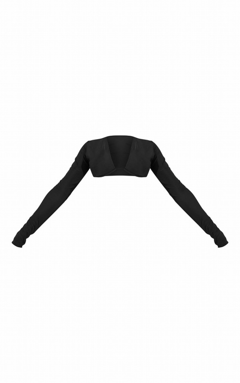Topuri De Bikini Pretty Little Thing Mix Match UnderwiLong Sleeve Negrii | GAEM89607
