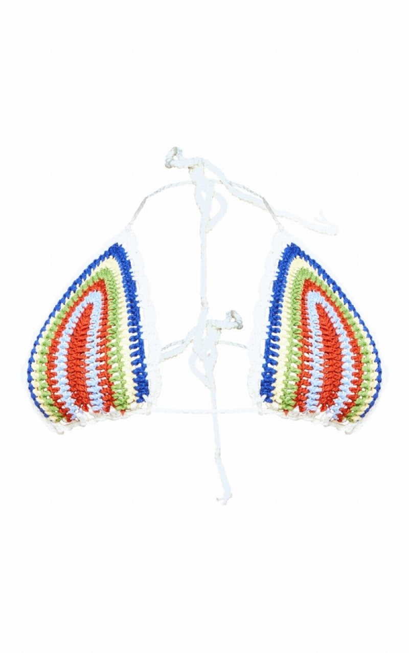 Topuri De Bikini Pretty Little Thing Multi Crochet Triangle Colorati | EZTL91632