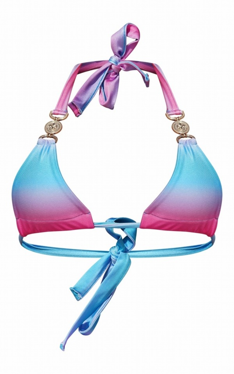 Topuri De Bikini Pretty Little Thing Ombre Print Trim Triangle Roz | YDSQ61382