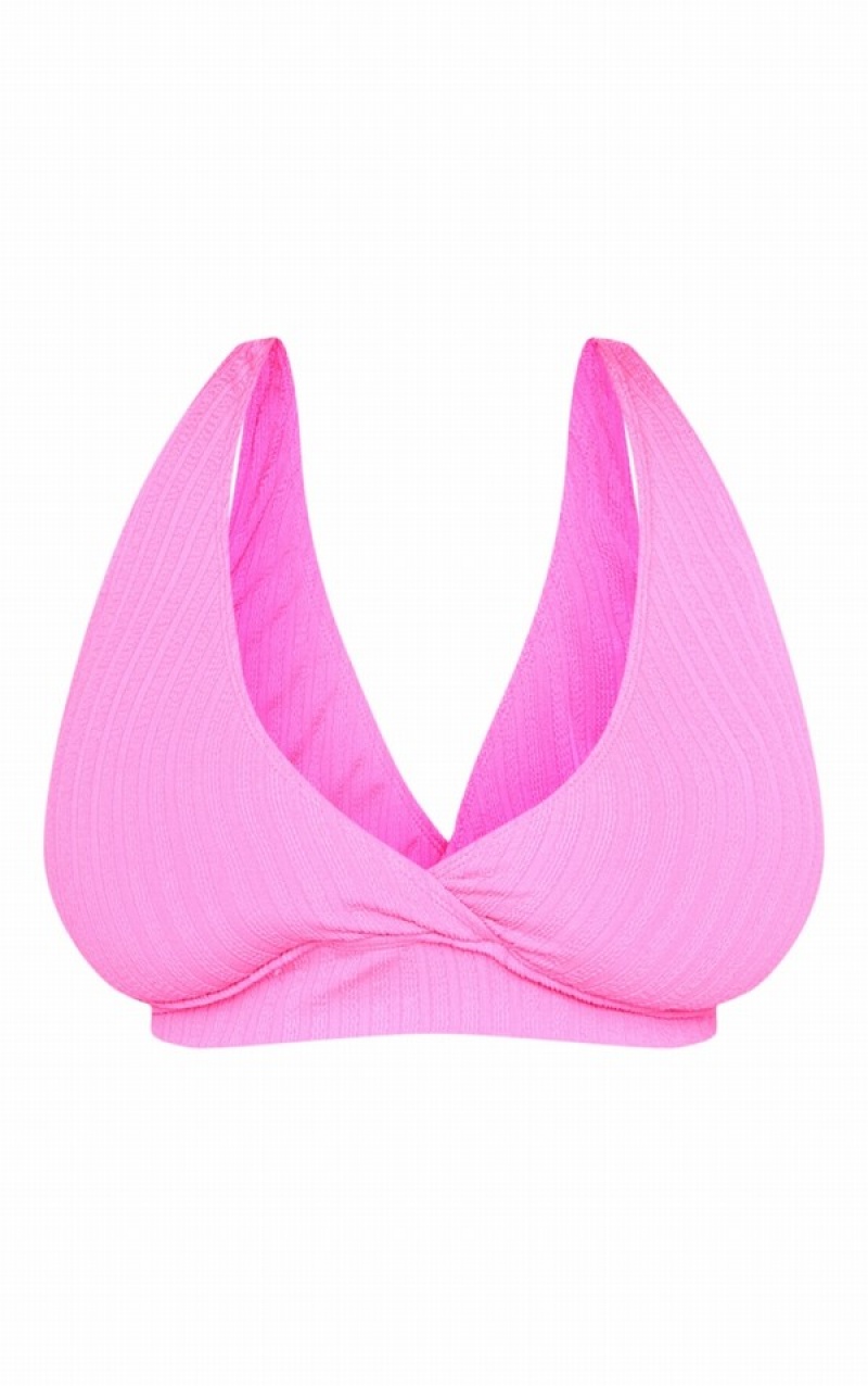 Topuri De Bikini Pretty Little Thing Plus Hot TextuWrap Roz | FLNQ15946