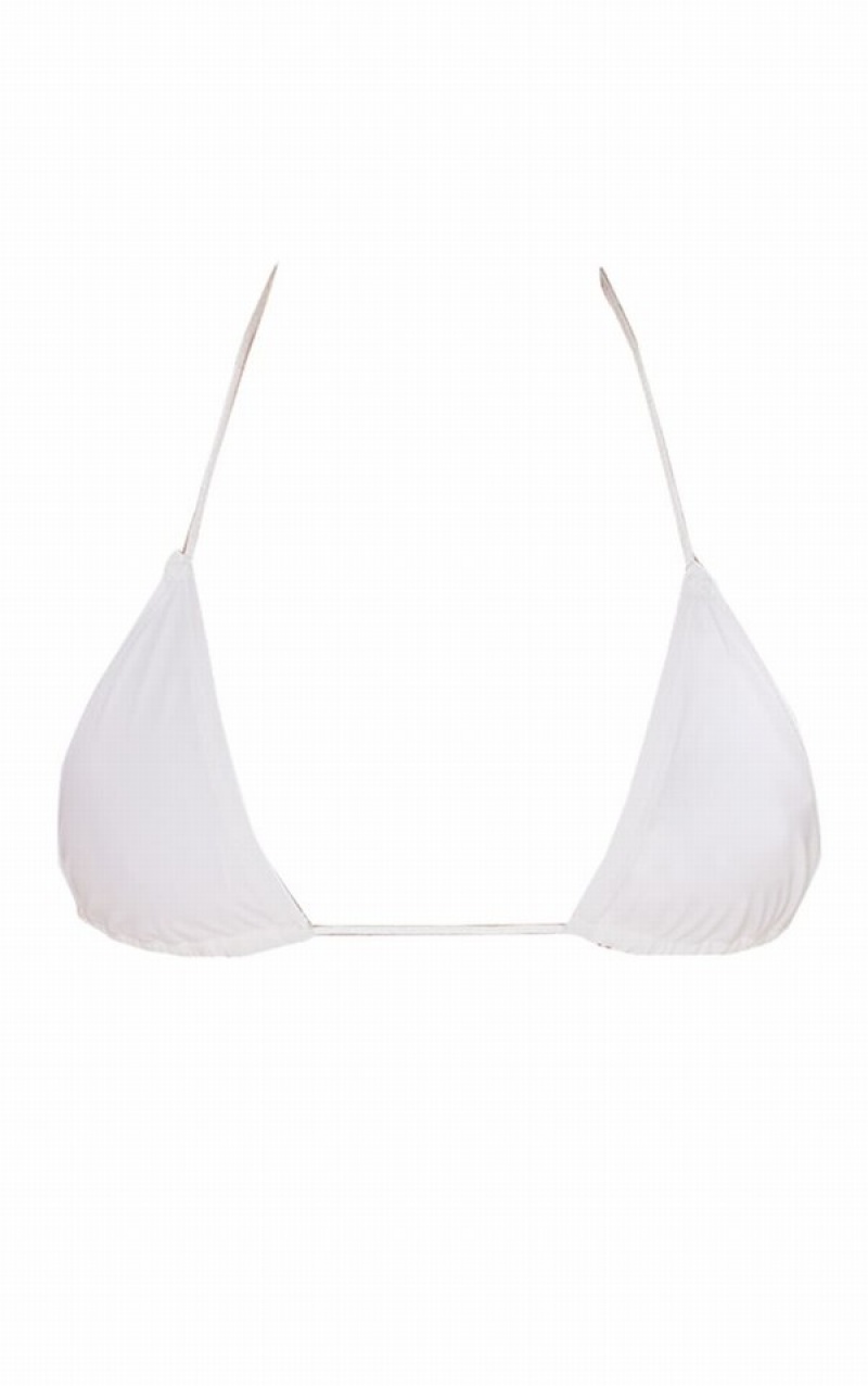 Topuri De Bikini Pretty Little Thing Rope Tie Triangle Albi | HBDV65902
