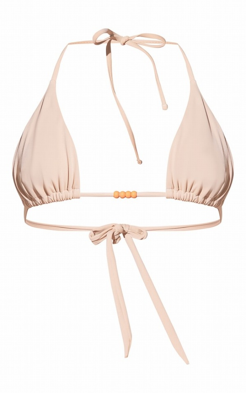 Topuri De Bikini Pretty Little Thing Stone Beaded Triangle Gri | PEGU63421