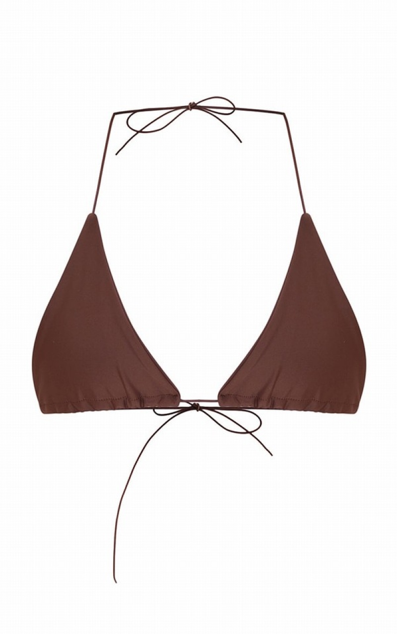 Topuri De Bikini Pretty Little Thing Triangle Ciocolata | LRVB78521
