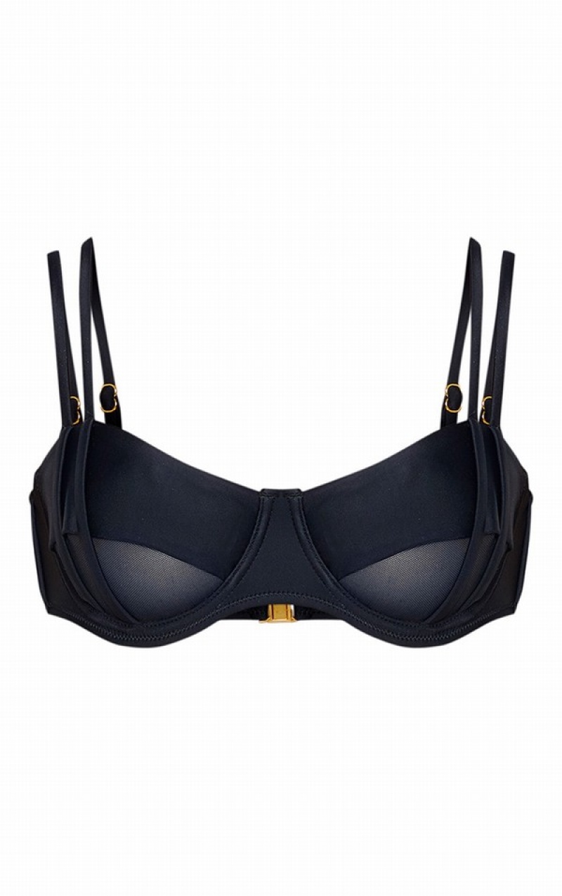 Topuri De Bikini Pretty Little Thing UnderwiMesh Cut Out Negrii | ZICB28719