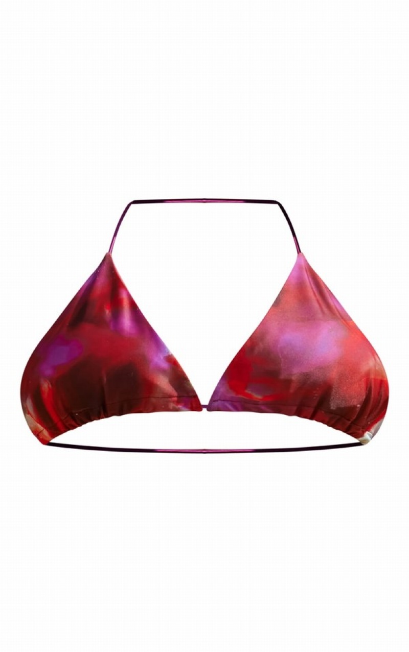 Topuri De Bikini Pretty Little Thing Watercolour Print Triangle Roz | SBAL12357