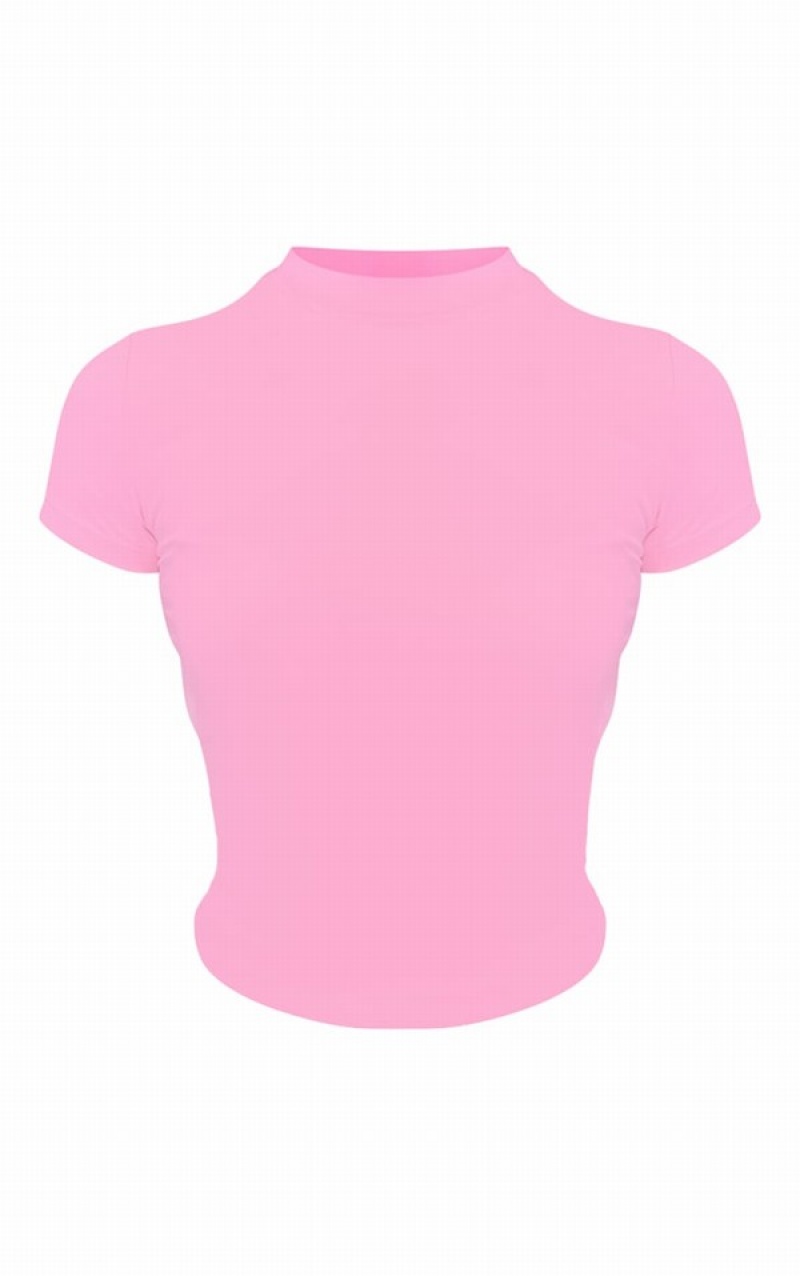 Tricouri Pretty Little Thing Contour Sculpt Sleeve Roz | KIAU74368