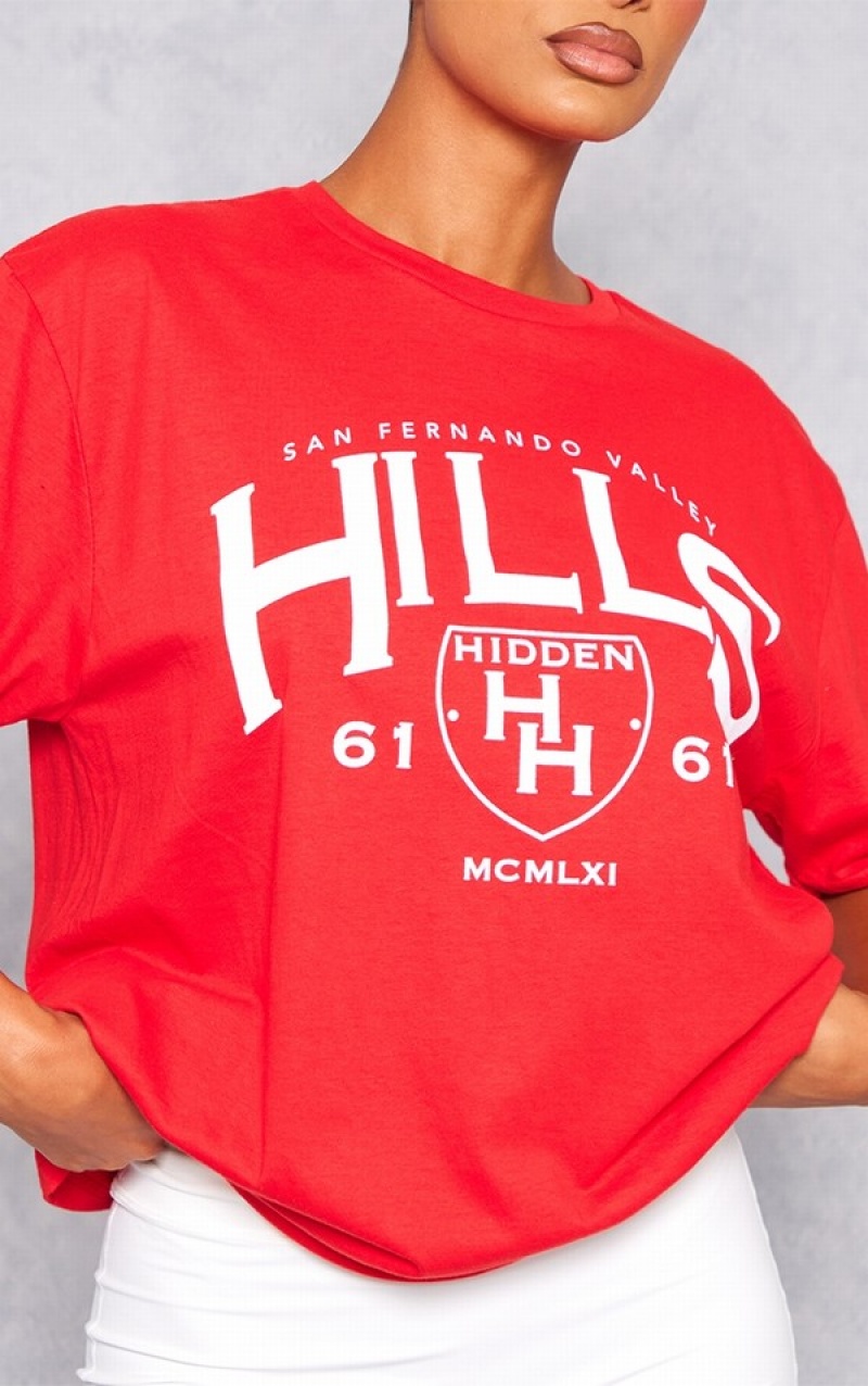 Tricouri Pretty Little Thing Hidden Hills Print Rosii | OAQH28530