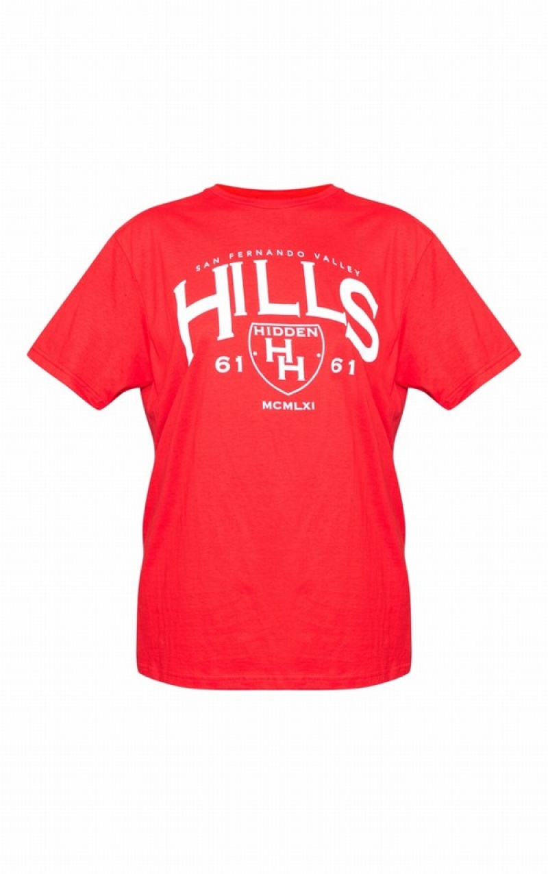 Tricouri Pretty Little Thing Hidden Hills Print Rosii | OAQH28530