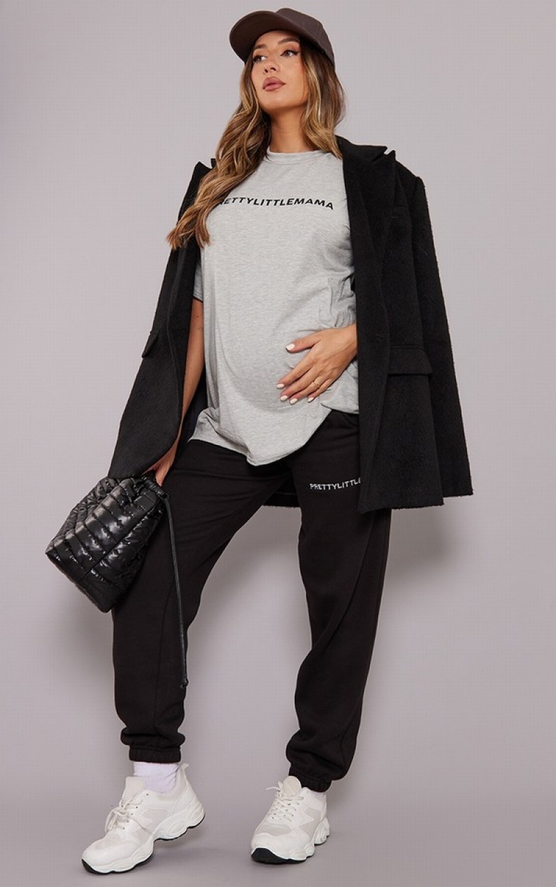 Tricouri Pretty Little Thing PRETTYLITTLEMAMA Maternity Oversized Gri | PWMA31579