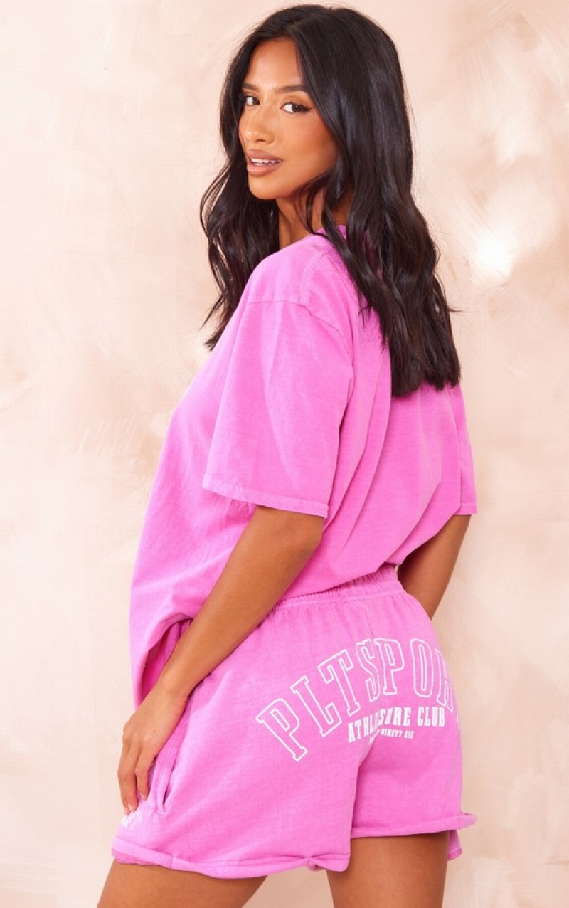 Tricouri Pretty Little Thing Petite Bright Oversized Roz Deschis | AUJD06312