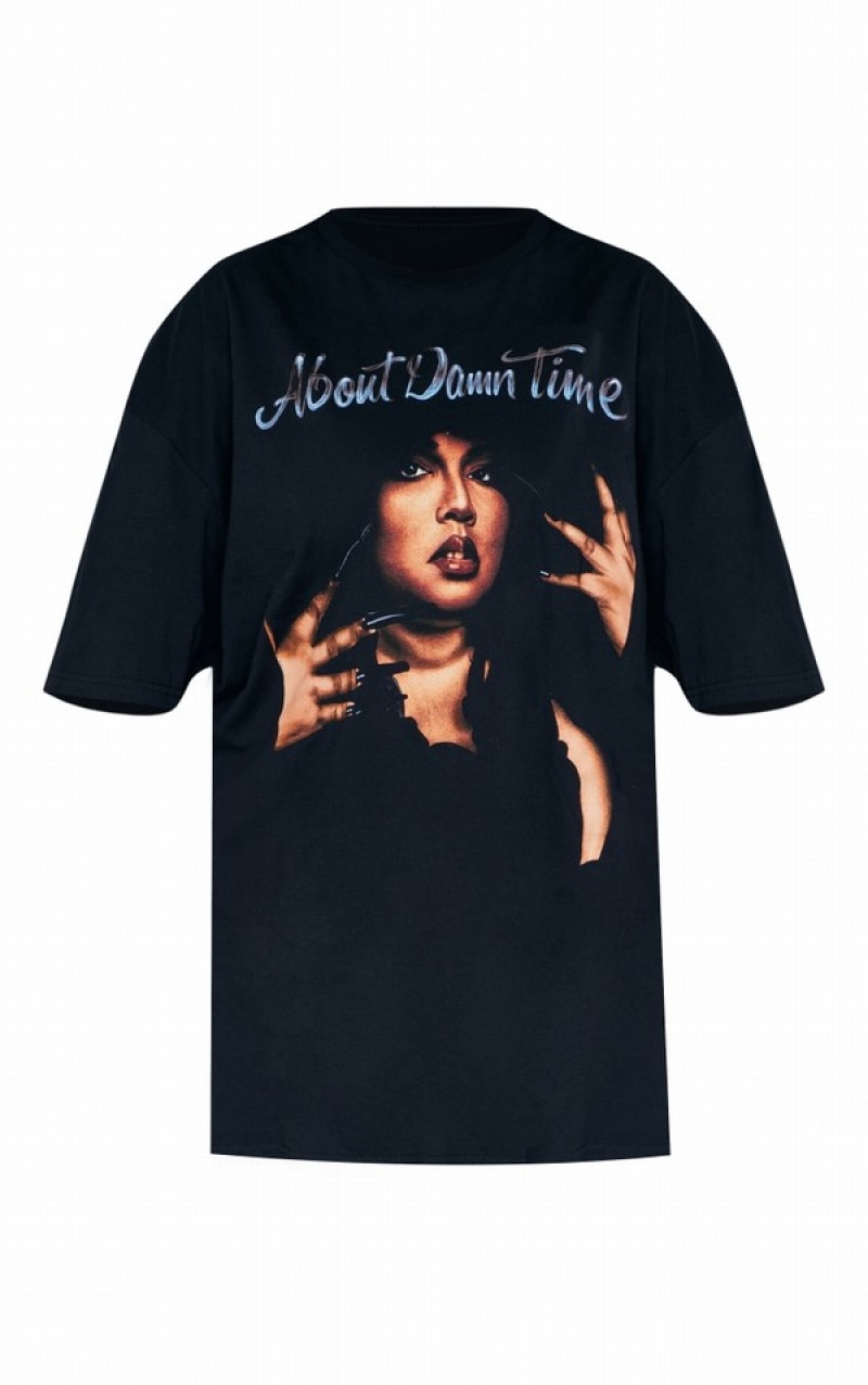 Tricouri Pretty Little Thing Plus Lizzo Print Black Negrii | LMOB07829
