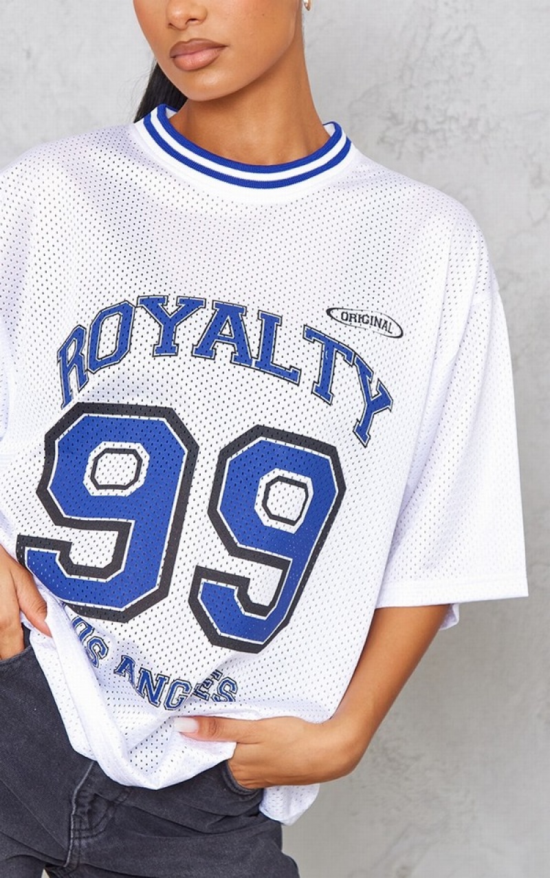 Tricouri Pretty Little Thing Royalty Mesh Baseball Albi | TKJX01382