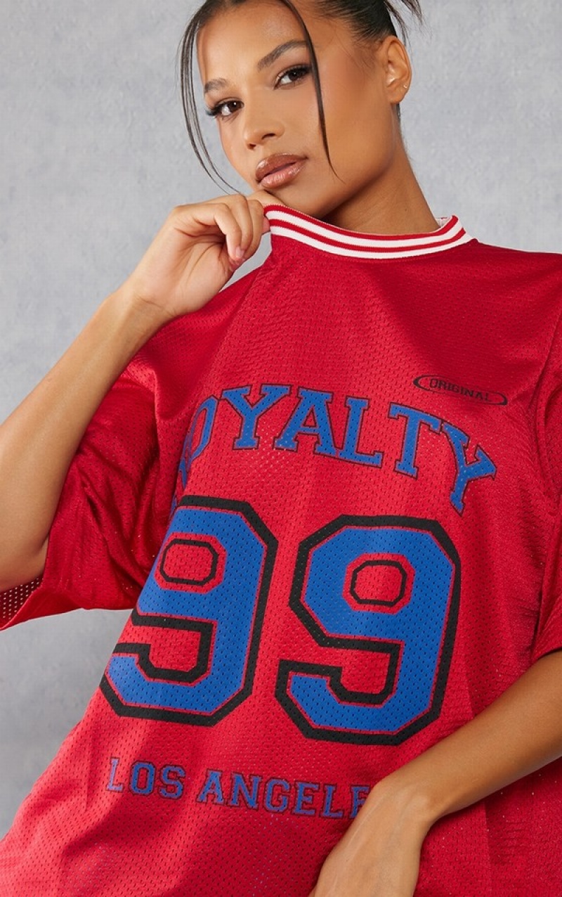 Tricouri Pretty Little Thing Royalty Mesh Baseball Rosii | IZSL12346