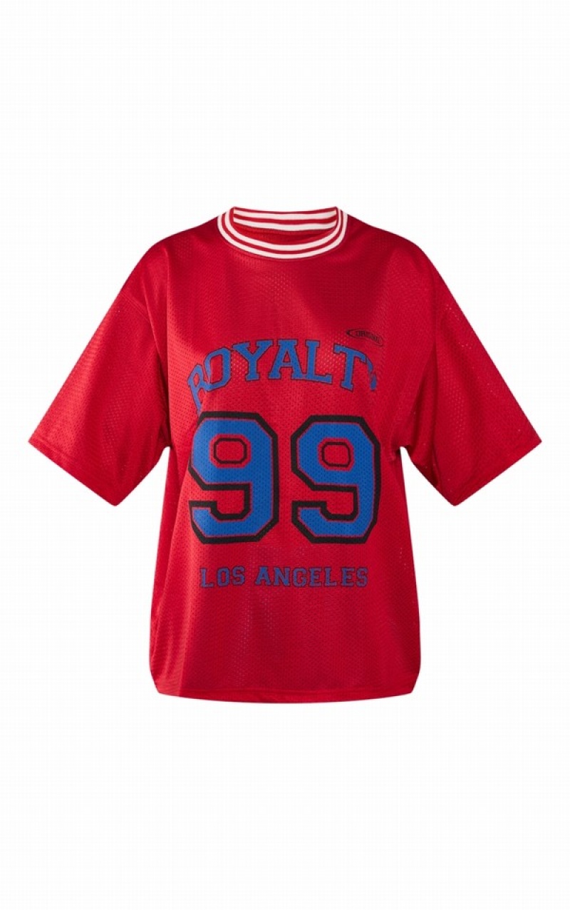 Tricouri Pretty Little Thing Royalty Mesh Baseball Rosii | IZSL12346