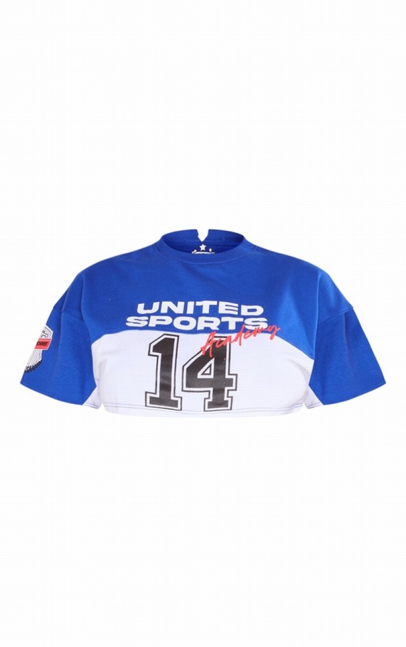 Tricouri Pretty Little Thing Shape Motorcross Super Crop Albastri | HMWA52019