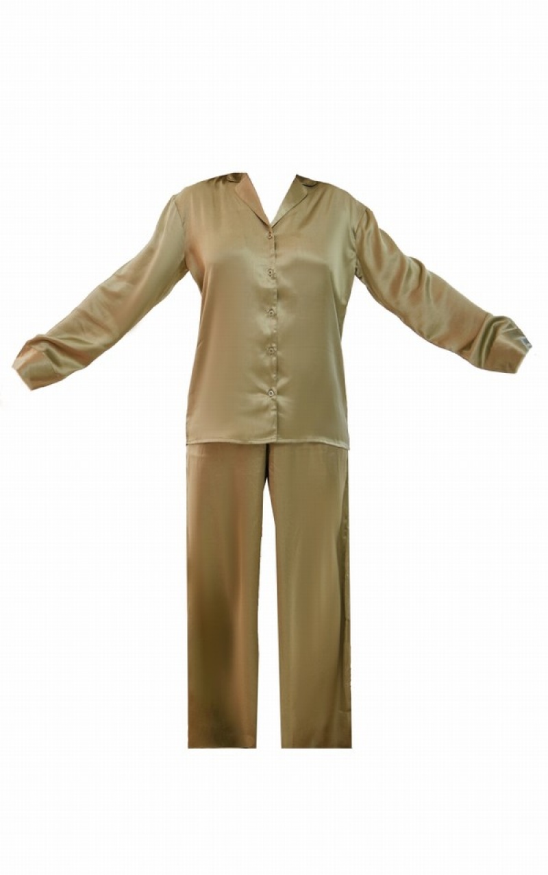 Îmbrăcăminte De Dormit Pretty Little Thing Sage Satin Oversized Long Pj Masline Verzi Verzi | BQLH36587