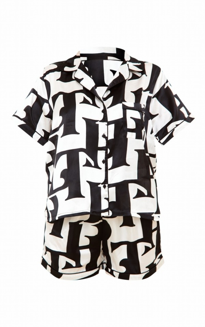 Îmbrăcăminte De Dormit Pretty Little Thing Multi Satin Printed Piping Colorati | BVOK19762
