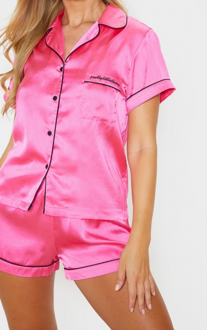Îmbrăcăminte De Dormit Pretty Little Thing Hot Contrast Piping Pj Roz | GJUR56381